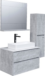 Grossman Мебель для ванной Эдванс 80 GR-3031 подвесная цемент светлый – фотография-2